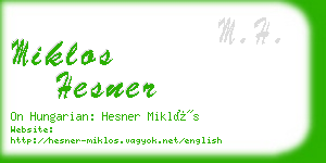 miklos hesner business card